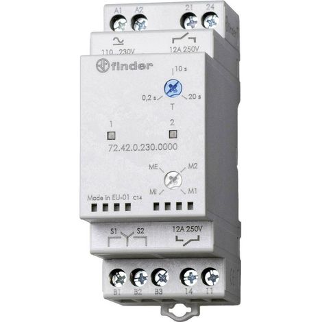 Finder Relè di controllo alternanza carichi per pompe 24 V/DC, 24 V/AC 1 NA, 1 NA 1 pz. 72.42.0.024.0000