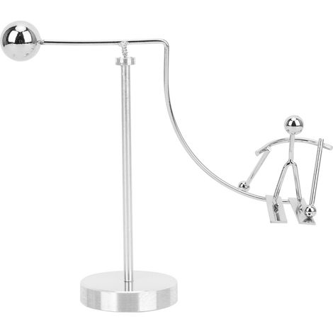 Pendule Newton Ski avec Figurine Sportive - Décoration de Bureau et Objet Anti-Stress (1/5)