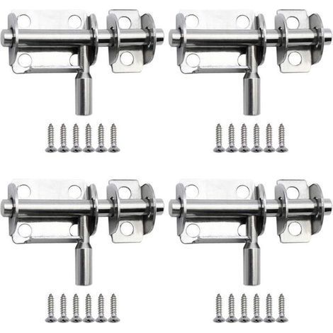 4 Pièces 65mm Mini Verrous de Porte Coulissants en Acier Inoxydable loquets de Porte de Sécurité avec Vis pour Porte de Salle de Bain Porte en Bois Porte pour Animaux de Compagnie Cha (1/4)