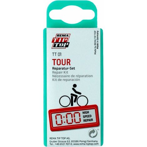 Kit de rA paration de crevaison de vA lo Tiptop Tour TT-01 4 patchs ronds 1 patch ovale 1 tube de mastic 3 gr 1 papier de verre 1 tube pour valve 1 livret d&39instructions