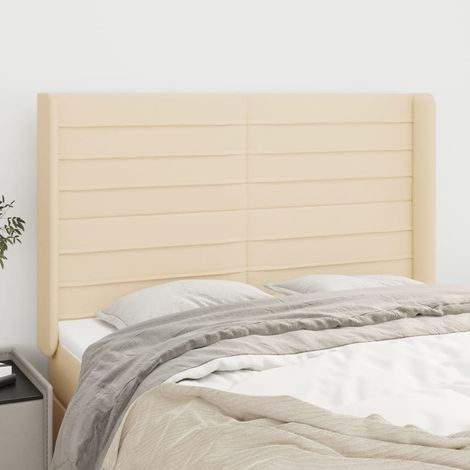 Kopfteil mit Ohren Creme 147x16x118/128 cm Stoff (1/5)