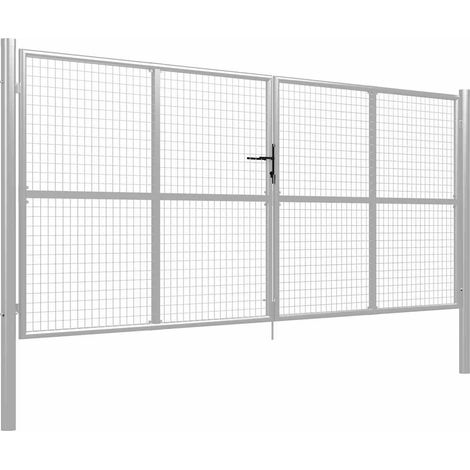 Maison Exclusive - Cancello da Giardino in Acciaio Zincato 400x150 cm Argento