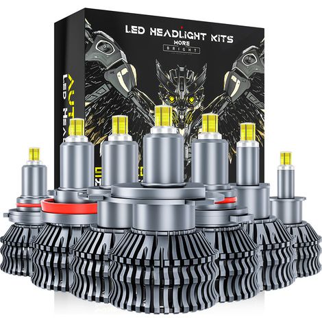 Ampoules LED Phare Voiture 360°, 55W/Paire 11000LM 6500K, 12V DC, Compatible H1 H3 H7 H8 H11 9005/HB3 9006/HB4, Durée de Vie 50000H(7pcs) (1/5)