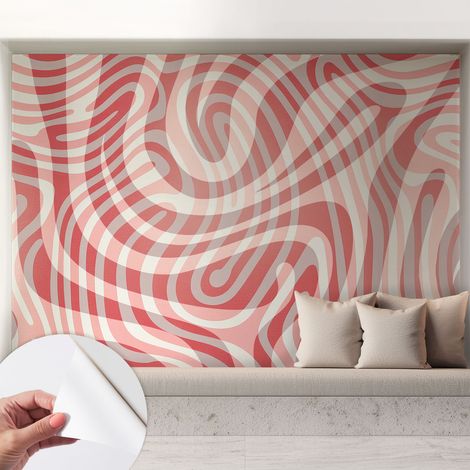 Tapete Selbstklebend - abwaschbar - trendige Wanddeko - elegant Fototapete Wellenförmige Linien 208x146 cm (1/5)