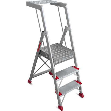 Escalera plegable con amplia plataforma de trabajo y bandeja PL-PICK FARAONE (1/5)