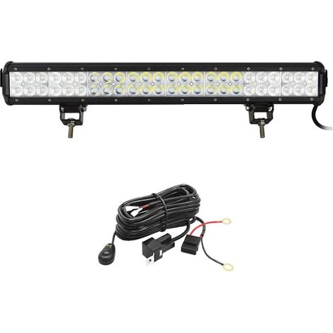 Barra de luz LED de trabajo, iluminación versátil, construcción duradera, 22 pulgadas, 144 W con cable. (1/2)