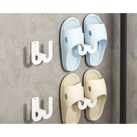 Crochets à chaussures 4 pièces – Étagère à chaussures suspendue murale  Porte-chaussures suspendu  Organisateur de pantoufles multifonctionnel au-dessus de la porte  Support de cintre de chaussure de 