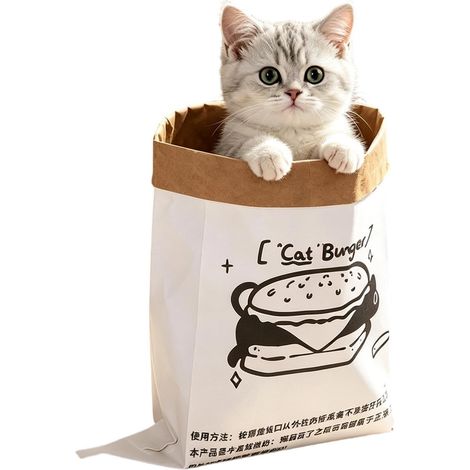 Sac Froissé Pour Chat Jouet interactif portable en carton froissé cartoon Sac de couinant pour animal d'extérieur Pour Voyages Quotidiens Maison Chambre Salon Balcon Cour Et Jardin (1/5)