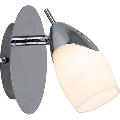 Lampada da parete a LED Lampada da parete a spot per corridoio Luce per soggiorno, spot mobile, metallo laccato argento, H 19 cm (1/5)