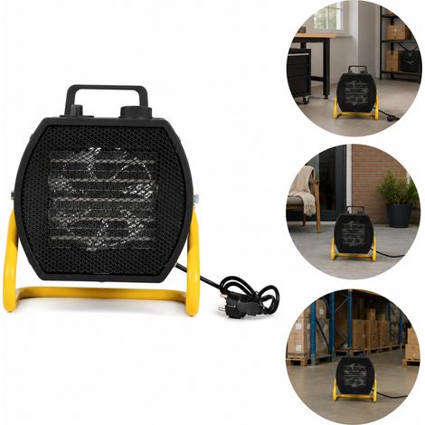 TolleTour Riscaldatore elettrico mobile 2000 W, termostato continuo, ca. 50 dB, nero e giallo (1/5)