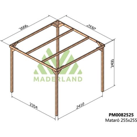 Pérgola de Madera Maciza Mataró (Maderland) - Gardeneas - 250 x 250 cm
