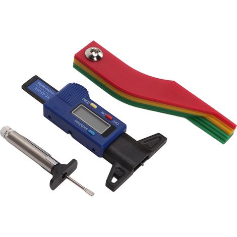 Jauge de profondeur numérique pour pneus, mesure d'usure codée par couleur, outil portatif à main, compatible voiture, camion, plaquettes et tambours de frein. (1/5)