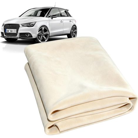 Fensterleder Echt Leder 60x40cm – Saugfähig, Fusselfrei, Schonend für Auto & Glas (1/5)