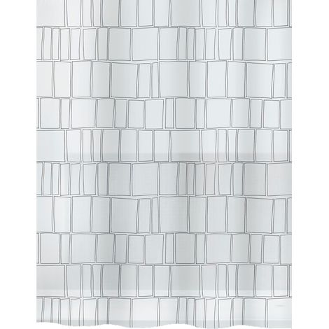 Rideau de douche PEVA CONSTRUCT 180x200cm Noir & Blanc Spirella