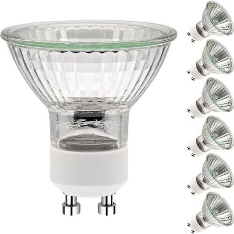Pair - Ampoules GU10 50W,GU10 Ampoules Halogènes,Ampoule Spot AC 230V 50W, GU10 Halogen Ampoules Halogène 2 Broches 35° Angle de Rayonnement 2700K Dimmable Blanc Chaud, Pack de 6 (1/5)