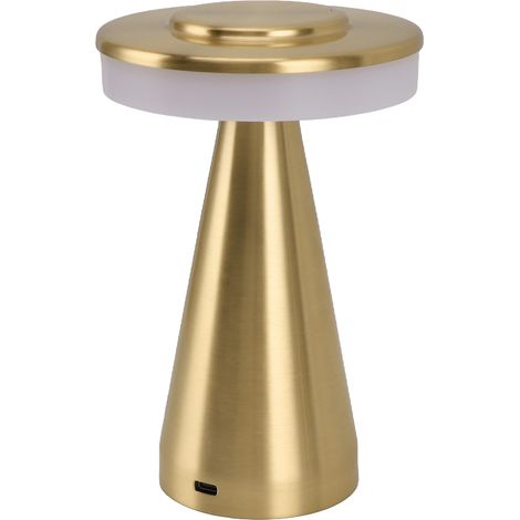 Veilleuse LED portable, 3 températures de couleur, commandes tactiles, batterie rechargeable, couleur or (1/5)