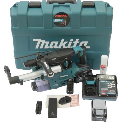 Makita HR009G  Martillo combinado  a batería  40V max.  con portabrocas  de cambio  rápido /  2x 4,0  Ah batería  + cargador  rápido  en maleta  de transporte  + Wave (1/5)