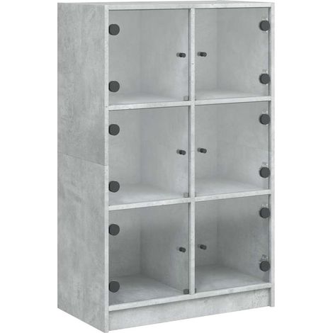 Maison Exclusive - Credenza con Ante Grigio Cemento 68x37x109 cm Legno Multistrato
