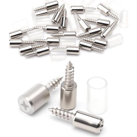 20 x Shelf Brackets, Cleats for Shelves with Rubber Protection, Shelf Support Shelf Bracket, Self-Tapping Screws for Wardrobes, Cloakrooms, Furniture (1/5)