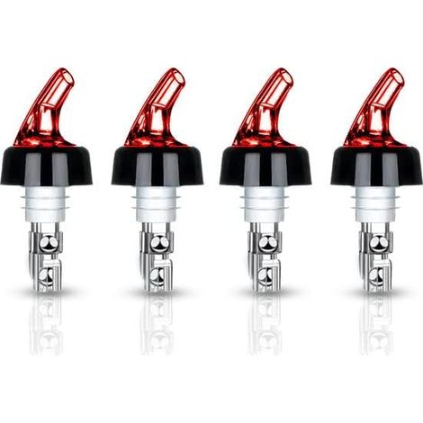 Beccucci per liquori da 4 cl, 4 pezzi – Versatori per alcol – Beccuccio dosatore – Dispenser/versatore – Adatto per vino, grappa, cocktail e olio, ad esempio