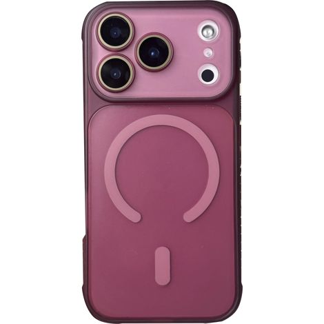 Étui de protection à chargement sans fil pour iPhone 15 Pro, avec aimant et finition transparente givrée antichoc. (1/5)
