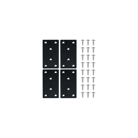 4 Pièces Équerre Fixation Plate Plaques de Réparation en Acier Inoxydable Plaques Perforées avec VisEquerre Métal, XU, 48971.8mmPlaque Acier Noir,pour la Réparation Réparation Connexion Meubles Crez