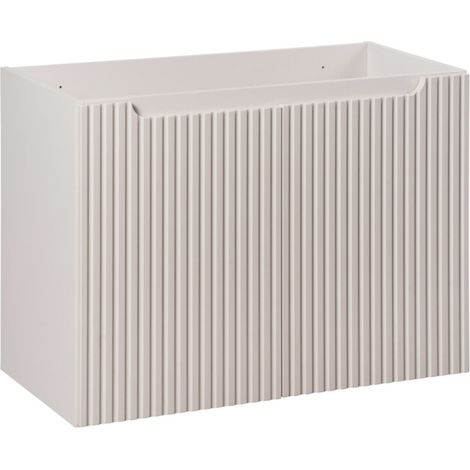 Meuble suspendu 2 portes avec vasque encastrée NOVA 80 cm-Taupe-Largeur 80 cm (1/5)