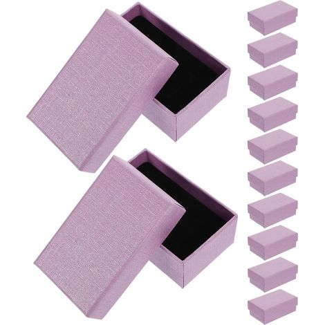 Lot de 12 Petites Boîtes à Bijoux en Carton 8 X 5 X 3 Cm avec Doublure en Mousse, Couleur Rose Lilas, Coffrets de Rangement pour Colliers, Bracelets et Boucles D’oreilles, (1/5)