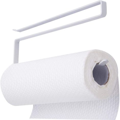 TG66801 SOPORTE PARA TOALLAS DE PAPEL, COLGADOR BLANCO, MONTAJE CON TORNILLOS, PARA INSTALACIÓN BAJO GABINETE