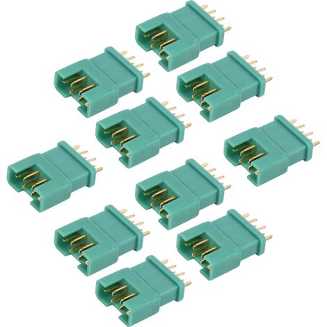 10 pièces 13.030 10 pièces 13.031 Connecteur de batterie MPX hexagonal vert, plaqué or cuivre, moulé par injection en nylon (1/5)