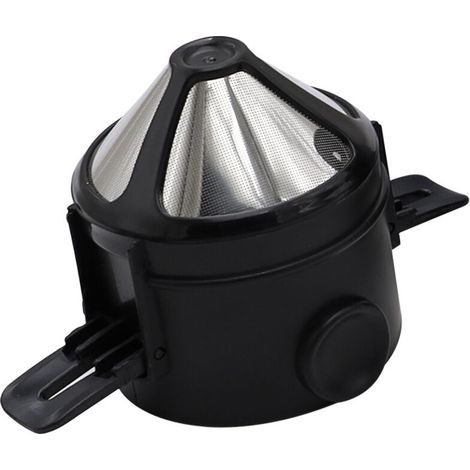 Ahlsen Wiederverwendbarer Kaffeefilter, Kaffeetropfer, Edelstahl, tragbar, papierlos, permanenter Teefilter, 1 bis 2 Tassen für Zuhause, Büro, Reisen