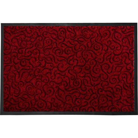 Tapis de Porte Paillasson d'entrée Brasil Rouge foncé 90 x 150 cm (1/5)