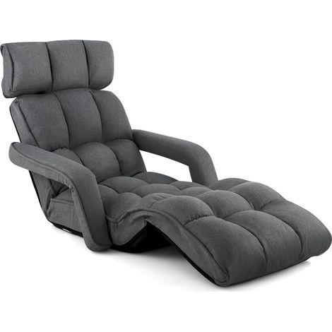 Sofá cama plegable ajustable, gris oscuro, 6 posiciones (1/5)