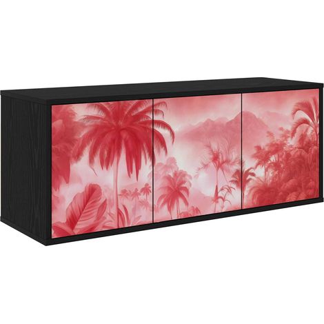 Meuble TV mural AACHEN 102 x 33 x 40 cm Chêne noir vidaXL (1/5)