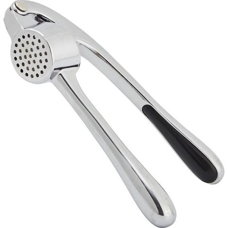 Prensa de ajos y jengibre - Utensilio de cocina - Pica ingredientes rápidamente - Apto para lavavajillas - 16 cm - Color plata