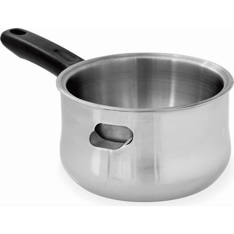Bain-marie, seau en acier inoxydable 18/10, poignée résistante à la chaleur, ouverture latérale pour l’eau, adapté à tous les feux inclus Induction, lave-vaisselle, 16 cm, 1 L (1/5)