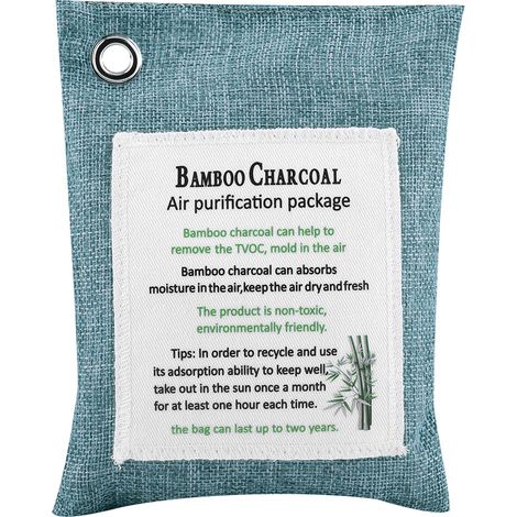 Sachet purificateur d'air 8 couleurs charbon actif bambou désodorisant voiture bleu foncé (1/5)