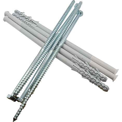 Ancrages Muraux - Lot de 10 - Plastique Renforcé - Pour Vis Tire-fond 10mm - Béton Brique Pierre - 30,5 cm (1/5)