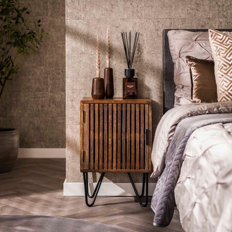 Table de chevet en bois massif AGATA (lot de 2) (1/5)