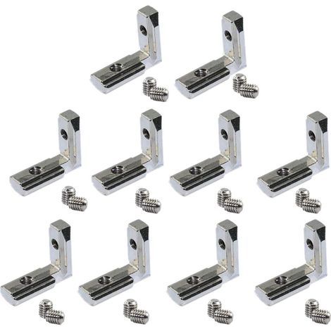20 Stück T-Nut-Inneneckverbinder der Serie L für Aluminium-Extrusionsprofile der Serie 2020, 6 mm (1/5)
