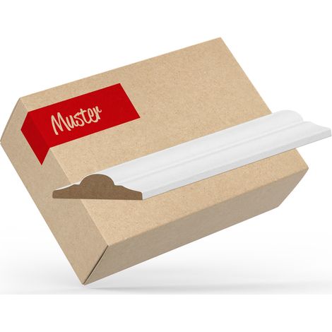KGM Wandleisten-Muster weiß 15 cm – MDF - abgerundetes Profil