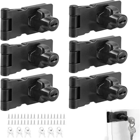 Schwarze, sichere Nockenschlösser, 6,35 cm (2,5 Zoll), 6er-Set mit Schlüsseln