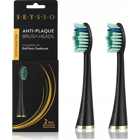 Cabezales de cepillo de dientes sónicos antiplaca SEYSSO Gold Black 2 piezas 1 pieza. (1/5)