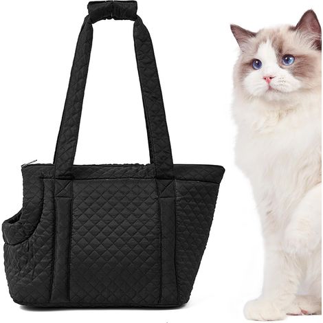 Sacs à Main pour Petits Chiens - Sac de Transport pour Chien en Coton Petit Sac à Main pour Chat Porte-Chat Portable, Sacs d'hiver légers avec Poches pour Chiots, Chiens, Chatons (1/5)