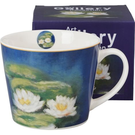 Tazza in porcellana semplice con motivo Ninfee di Claude Monet, 600 ml (1/4)