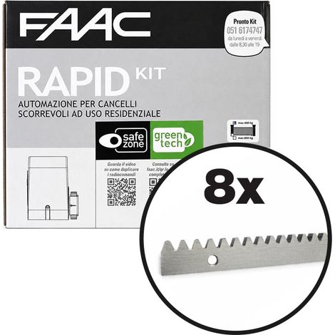 FAAC C720 RAPID KIT 400 kg verzinktes Regal Automatisierung von Schiebetoren - METRI CREMAGLIERA: 8 METRI