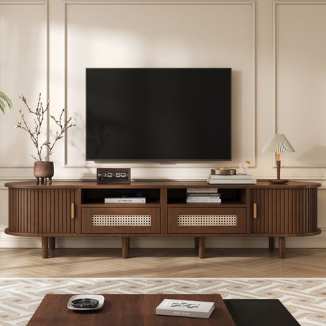 mobile credenza 170x40x40 cm con cassetti vintage noce OKMYHOME (1/5)