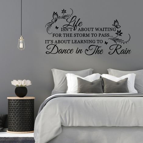Sticker mural unique Lettre anglaise avec papillons Papier peint amovible Décoration pour chambre à coucher (1/5)