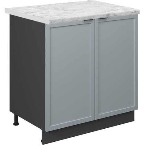 Mobile lavello cucina Fame-Line, Blu-grigio chiaro, 80 cm , PL Marmo, Vicco