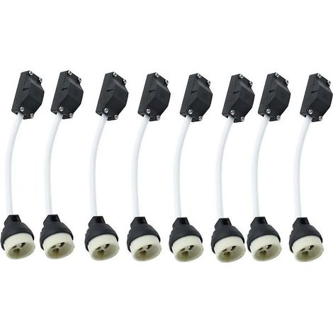 Tigrezy – 8 Stück Keramik-Gu10-Fassungen mit Kabelanschluss, 2 A, 250 V, Gu10-Lampenfassung, Sockel-Adapter mit Cise-isoliertem Kabel (1/5)